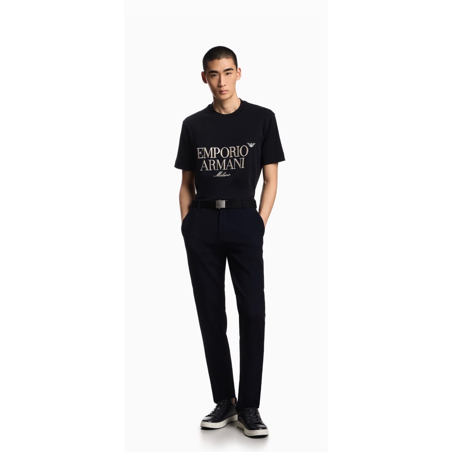 Emporio Armani 3d Waffle 99% Virgin Wool Trousers It/Eu 50 (Us 3436) Msrp $625